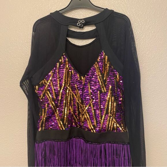 Weissman dance costume purple fringe flapper You Need To Calm Down 12723 LA adul - Picture 3 of 10